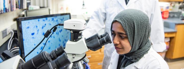 Student in lab