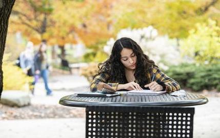 Student studying